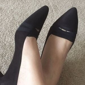 IMPO HIGH HEEL FAUX-SUEDE CRISS-CROS STRAP SLIP-ON PUMP